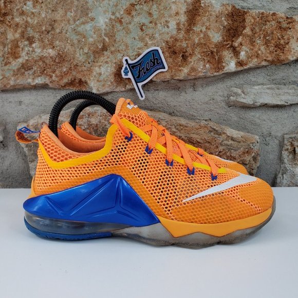 Nike LeBron 12 Low GS 'Cavs Classic' Bright Citrus Size: 5Y (Womens Size: 6.5) - Picture 5 of 14